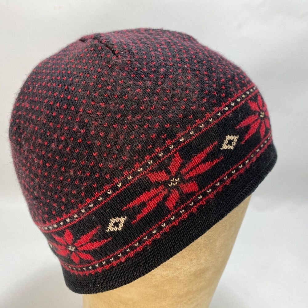 Black Canyon Polartec Wool Knit Cap Beanie Hat Nordic Fair Isle Fleece Band